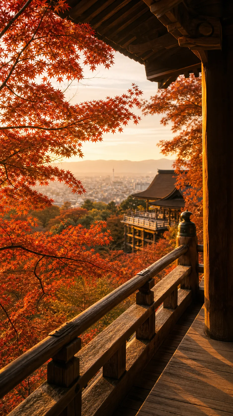 京都东山的红叶与清水寺舞台